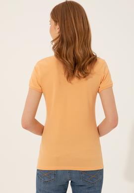 Kadın Turuncu Polo Yaka Tişört - 50246288108