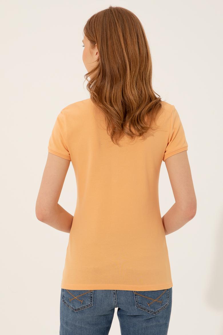 Kadın Turuncu Polo Yaka Tişört - 50246288108