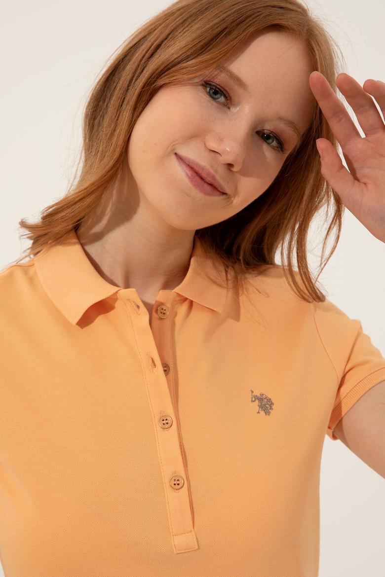 Kadın Turuncu Polo Yaka Tişört - 50246288108