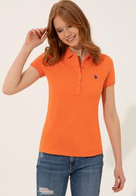 Kadın Turuncu Polo Yaka Tişört - 50246288040