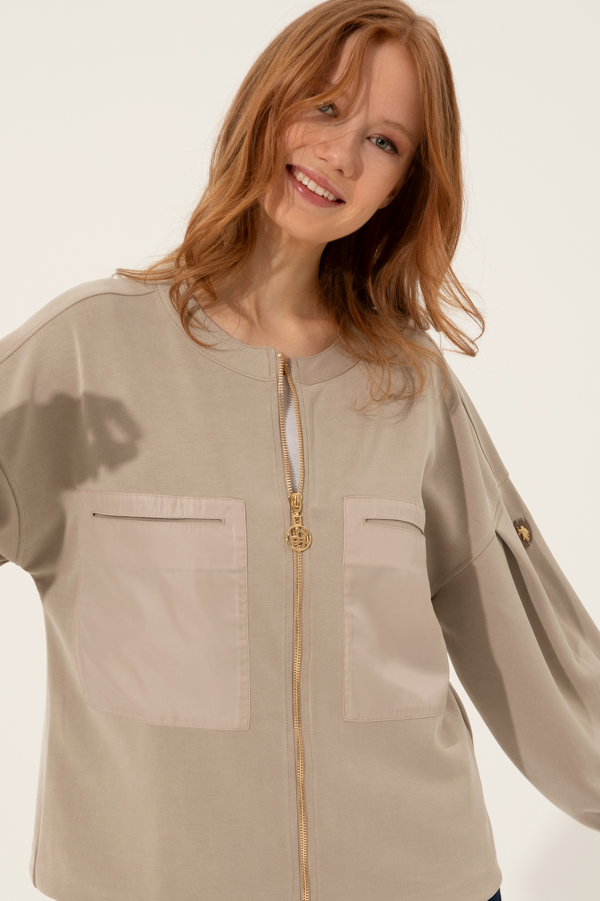 Kadın Haki Sweatshirt - Image 3