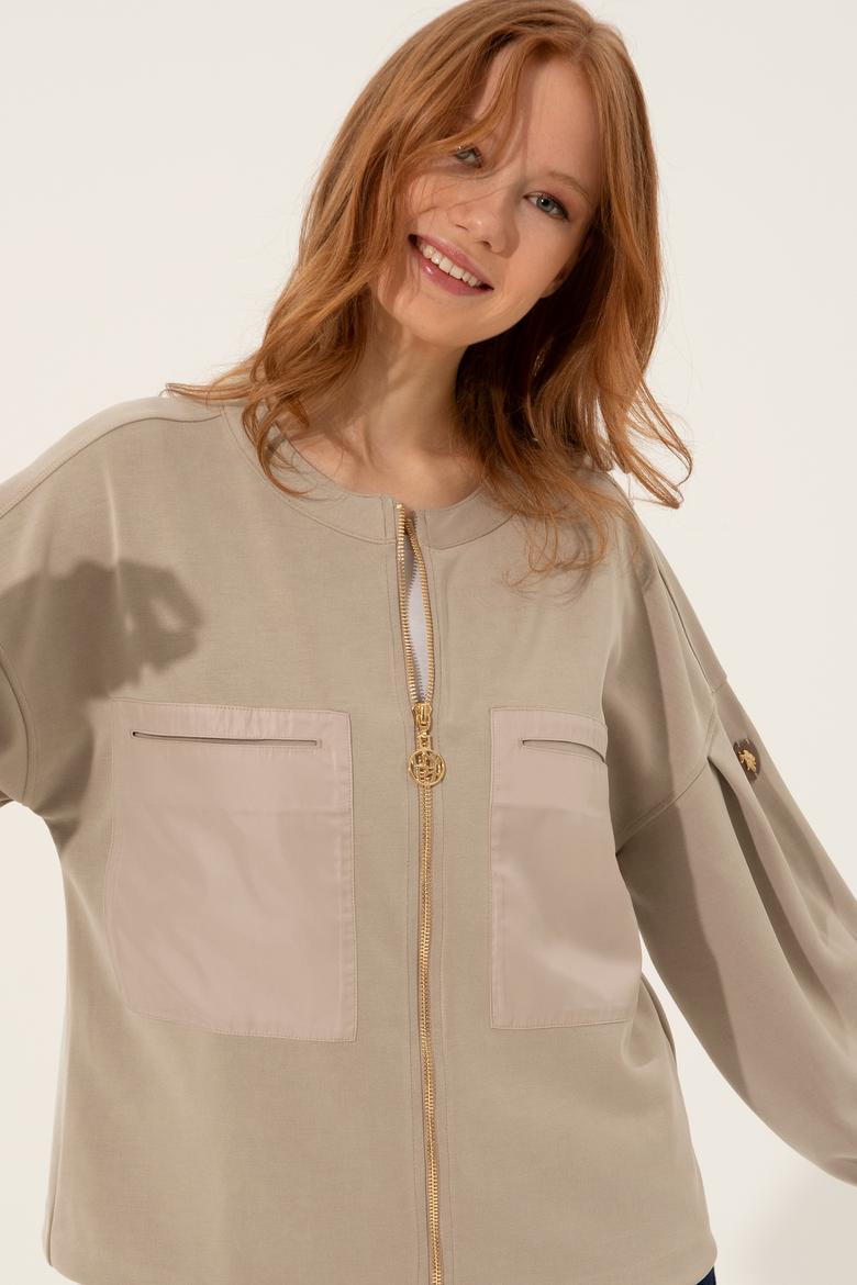 Kadın Haki Sweatshirt - 50250252004