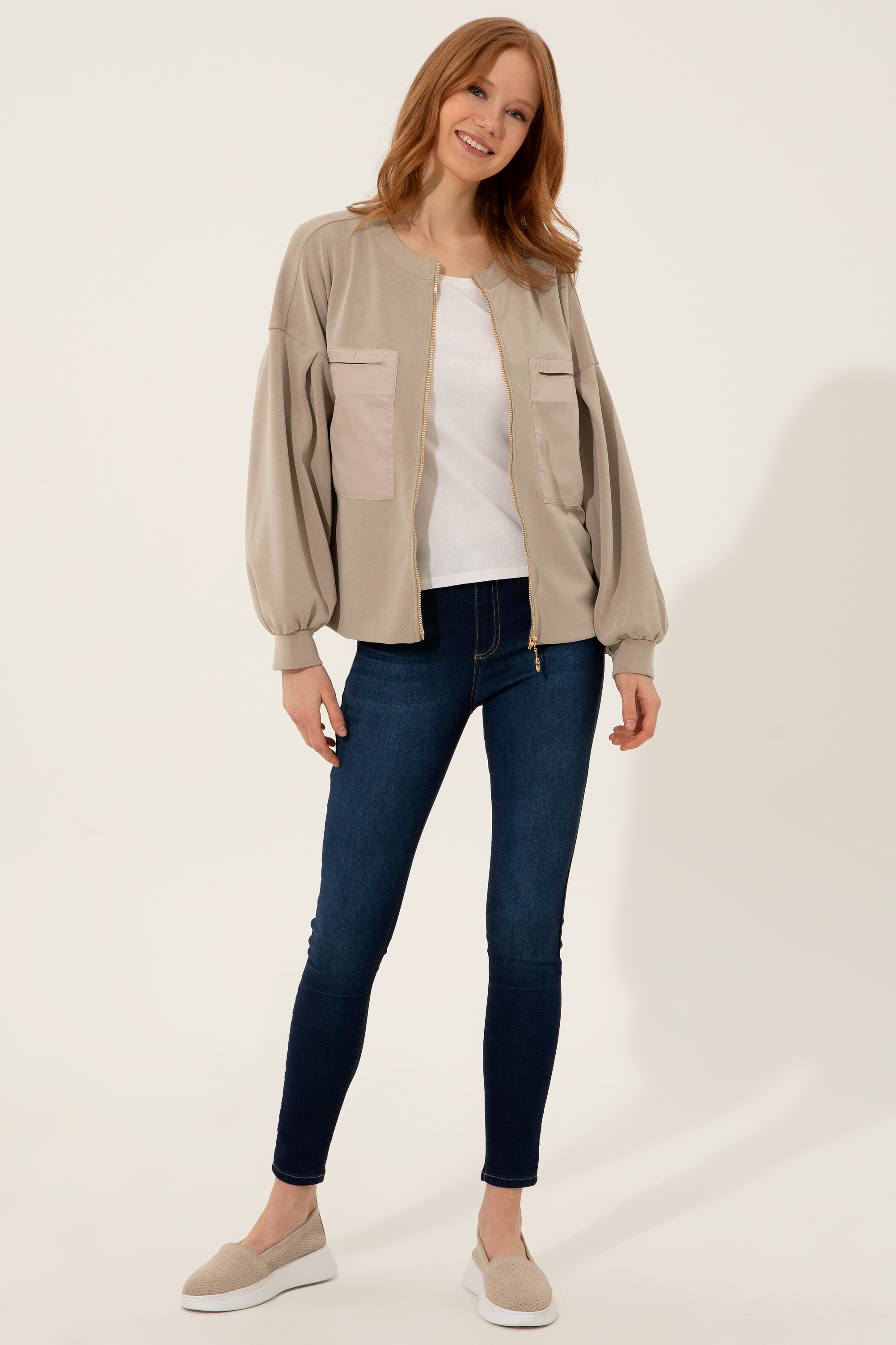 Kadın Haki Sweatshirt - Image 5