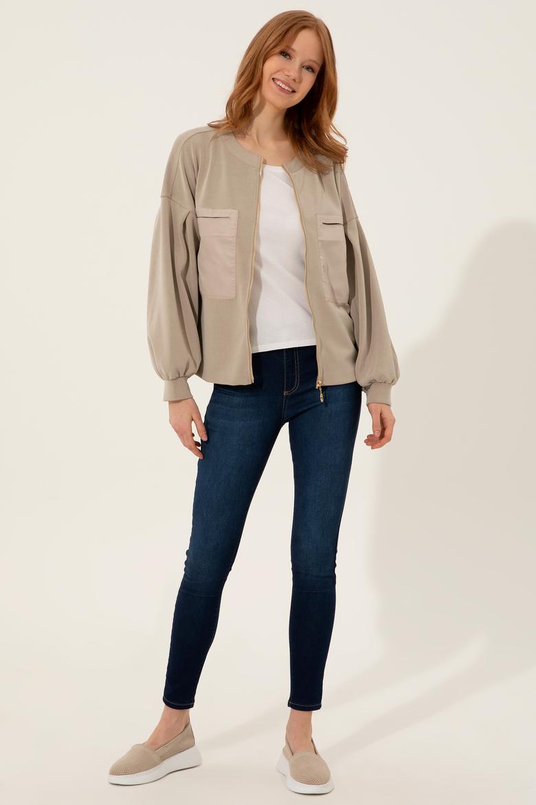 Kadın Haki Sweatshirt - 50250252004