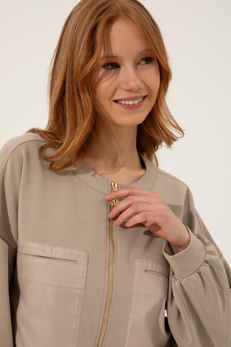 Kadın Haki Sweatshirt - 50250252004