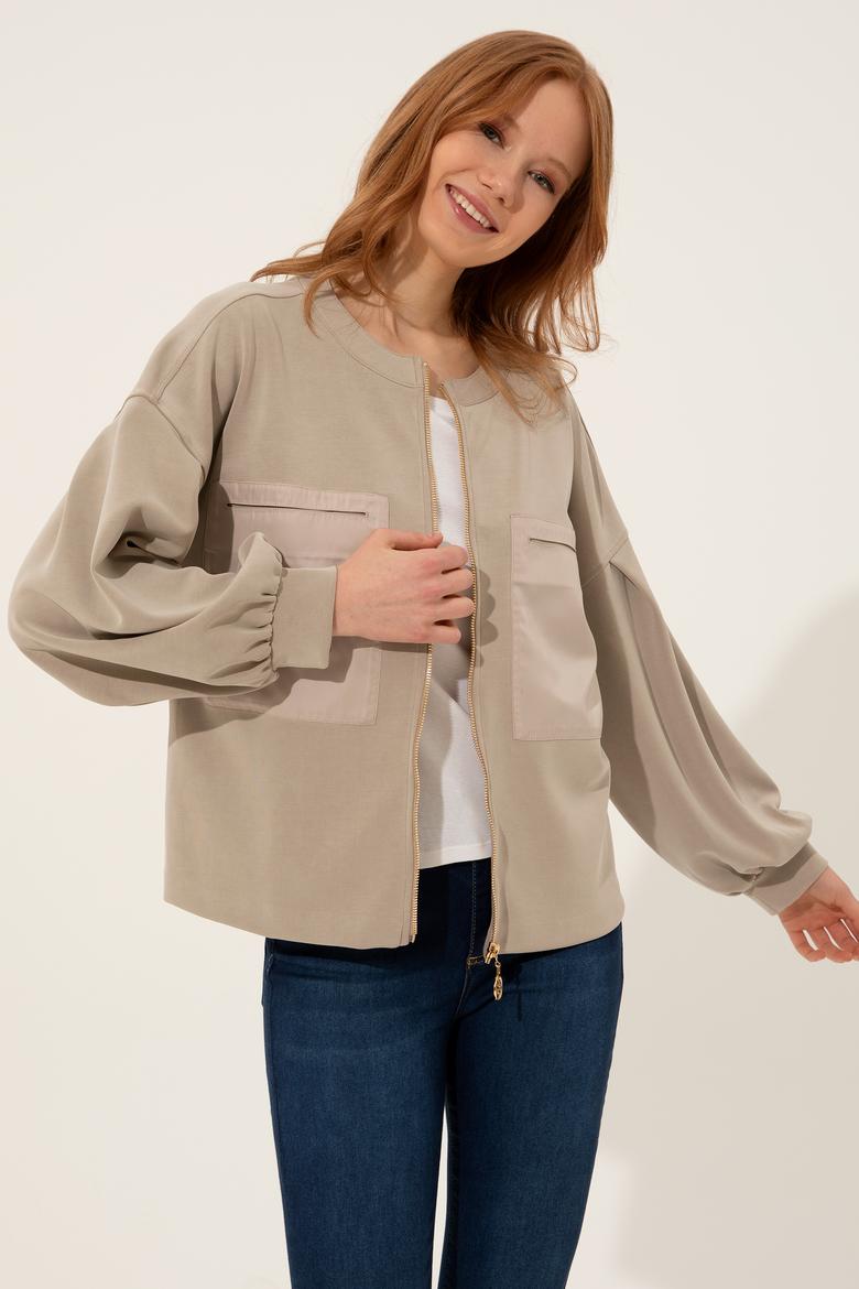 Kadın Haki Sweatshirt