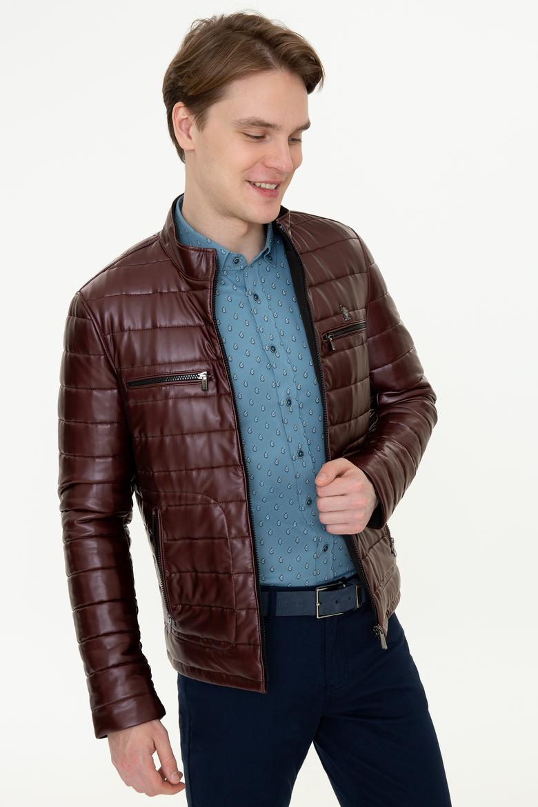 Erkek Bordo Deri Mont Kaban - 50255933011