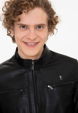 Erkek Siyah Deri Ceket - 50255953002