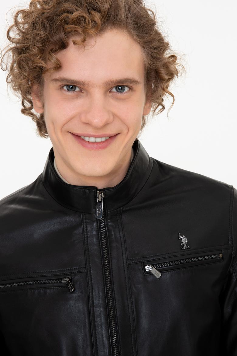 Erkek Siyah Deri Ceket - 50255953002