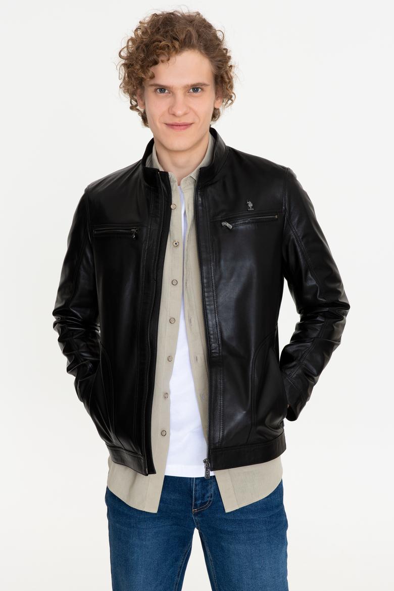 Erkek Siyah Deri Ceket - 50255953002