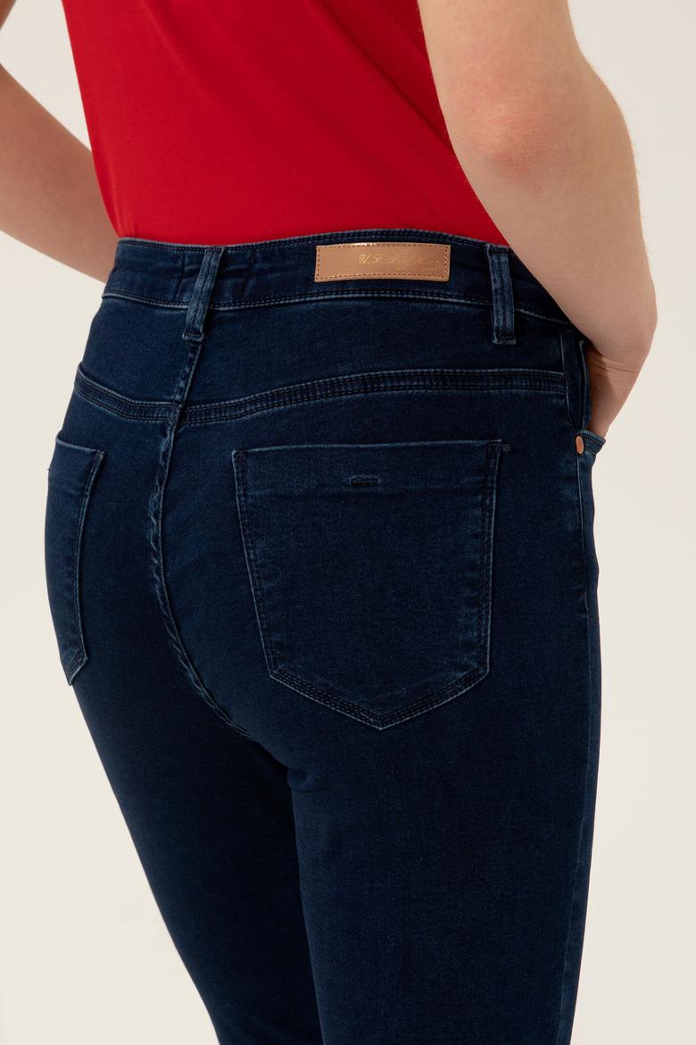 Kadın Koyu Mavi Jean Pantolon - 50246899002