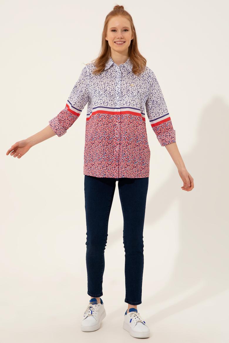 Kadın Kırmızı Uzun Kollu Gömlek - 50247278003