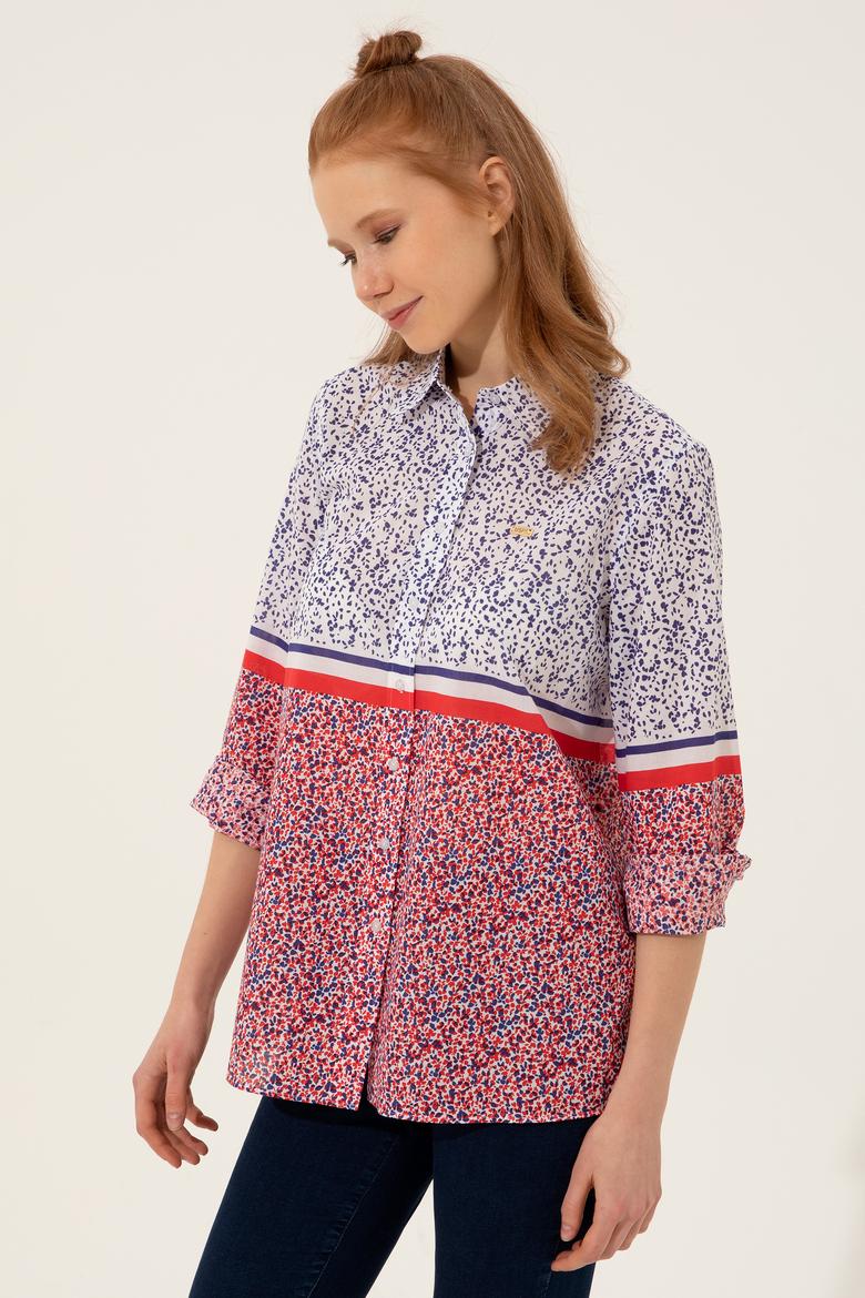 Kadın Kırmızı Uzun Kollu Gömlek - 50247278003