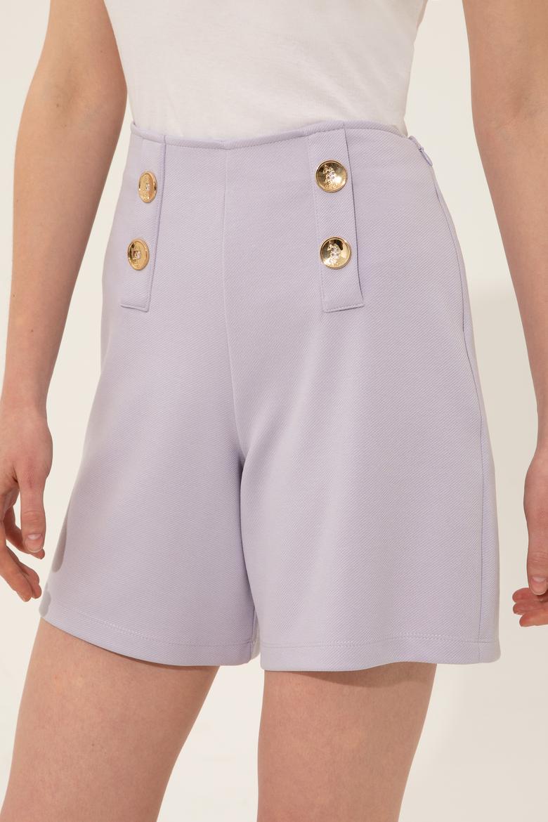 Kadın Lila Örme Şort - 50246889032