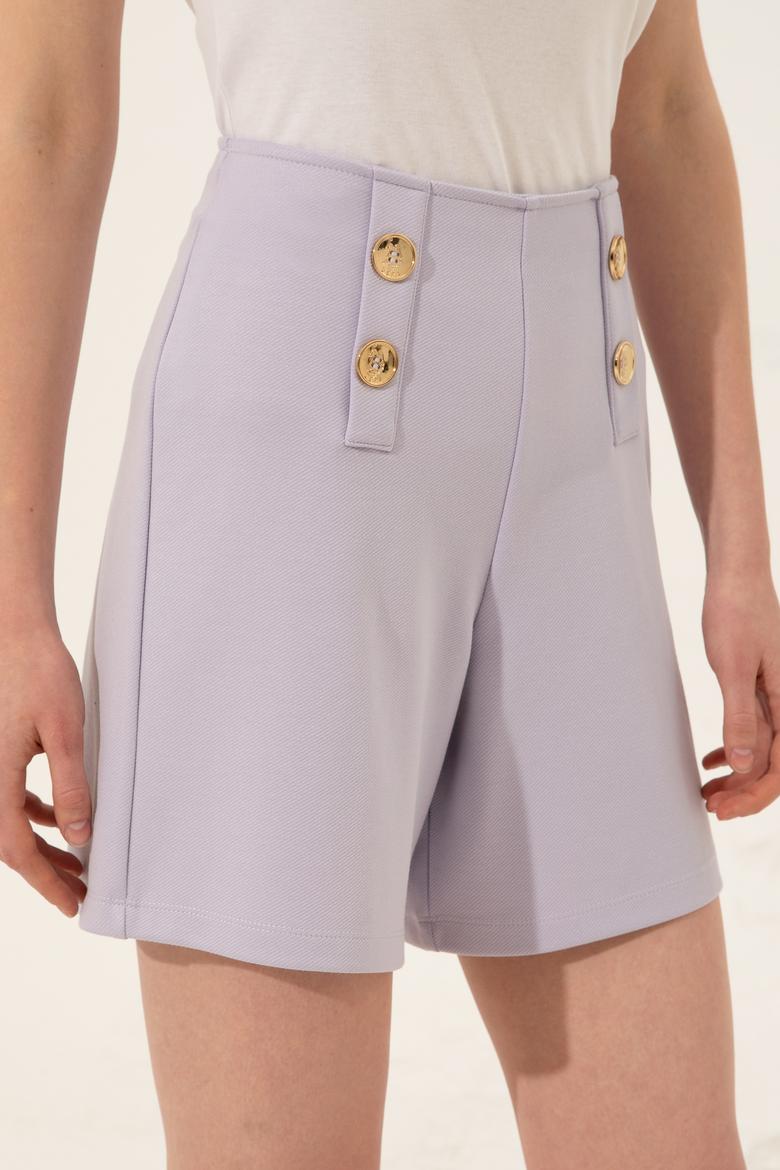Kadın Lila Örme Şort - 50246889032