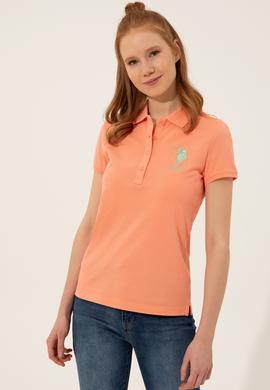 Kadın Somon Basic Polo Yaka Tişört - 50248991074