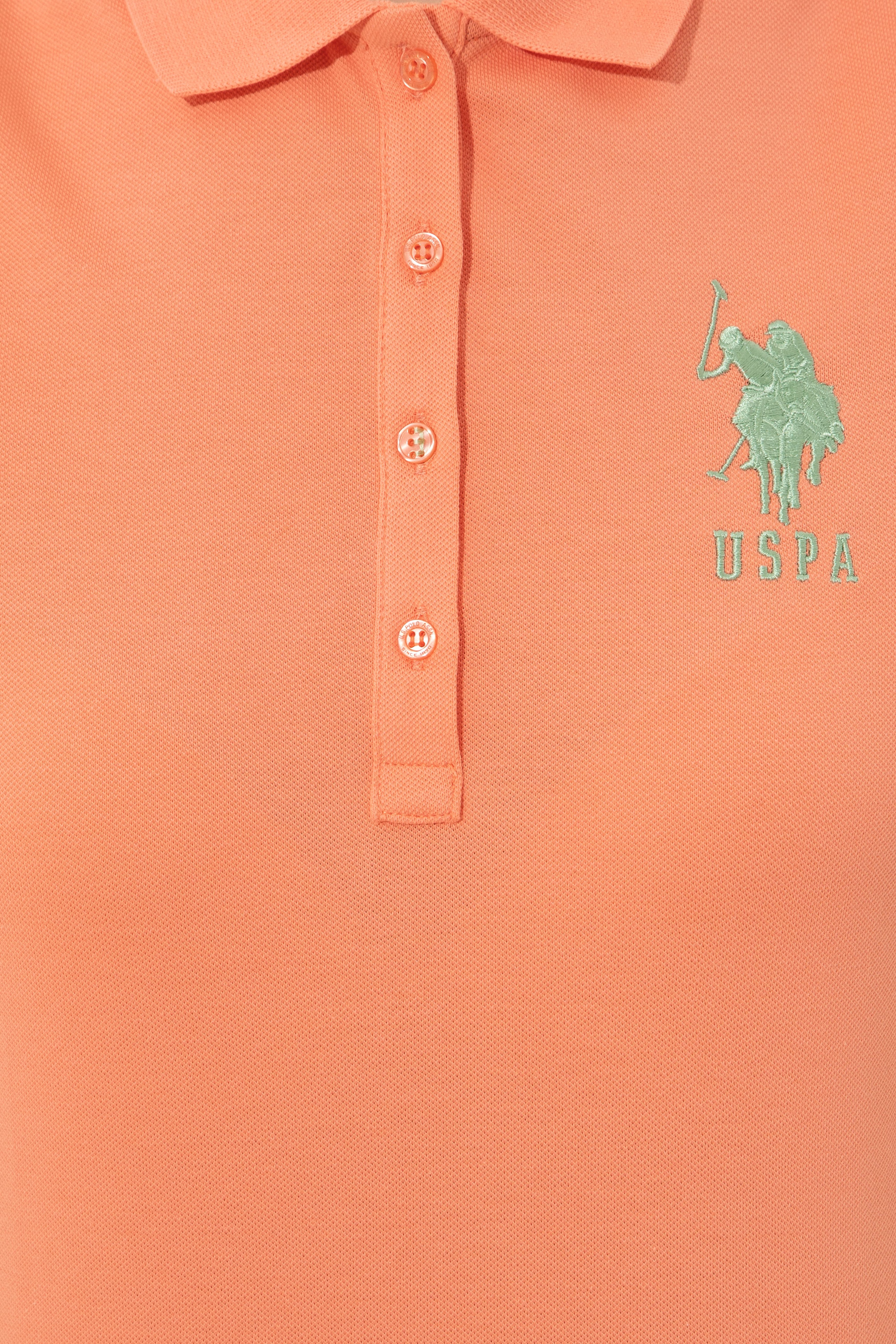Kadın Somon Basic Polo Yaka Tişört - Image 6