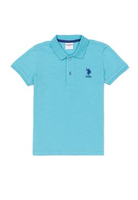 Erkek Çocuk Turkuaz Polo Yaka Tişört - 50248100024