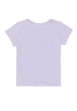 Kız Çocuk Lila Basic Bisiklet Yaka Tişört - 50253146113