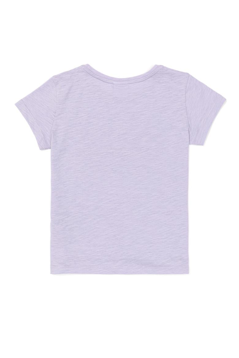 Kız Çocuk Lila Basic Bisiklet Yaka Tişört - 50253146113