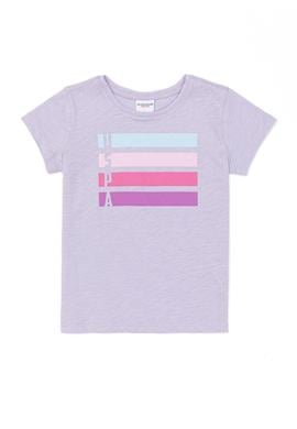 Kız Çocuk Lila Basic Bisiklet Yaka Tişört - 50253146113