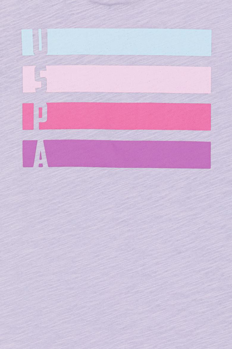 Kız Çocuk Lila Basic Bisiklet Yaka Tişört - 50253146113