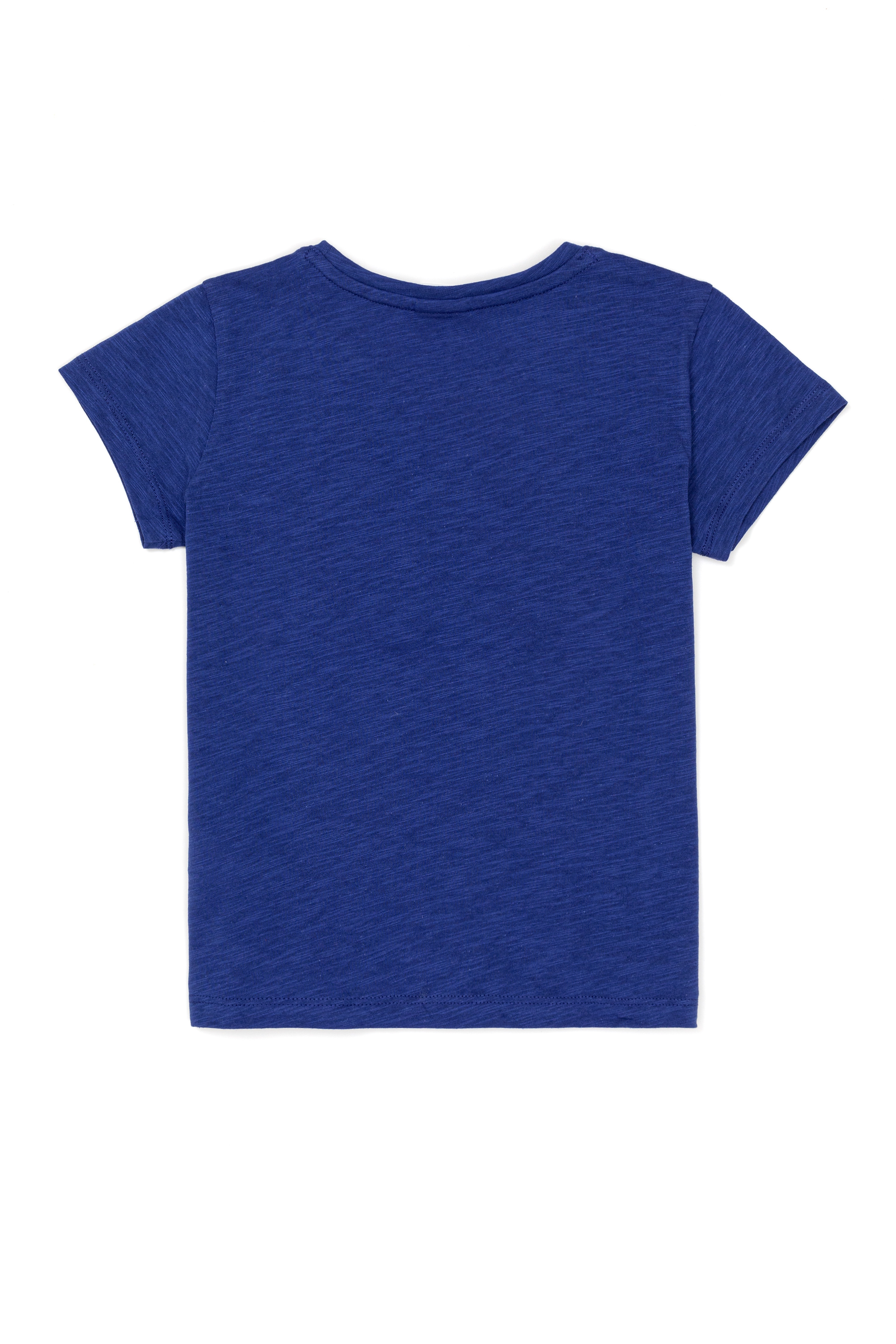 Kız Çocuk Mavi Basic Bisiklet Yaka Tişört