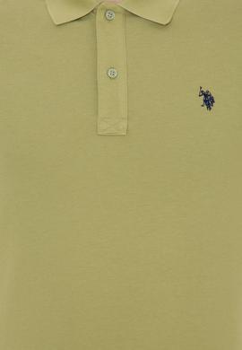 Erkek Koyu Haki Polo Yaka Basic T-Shirt - 50249149319