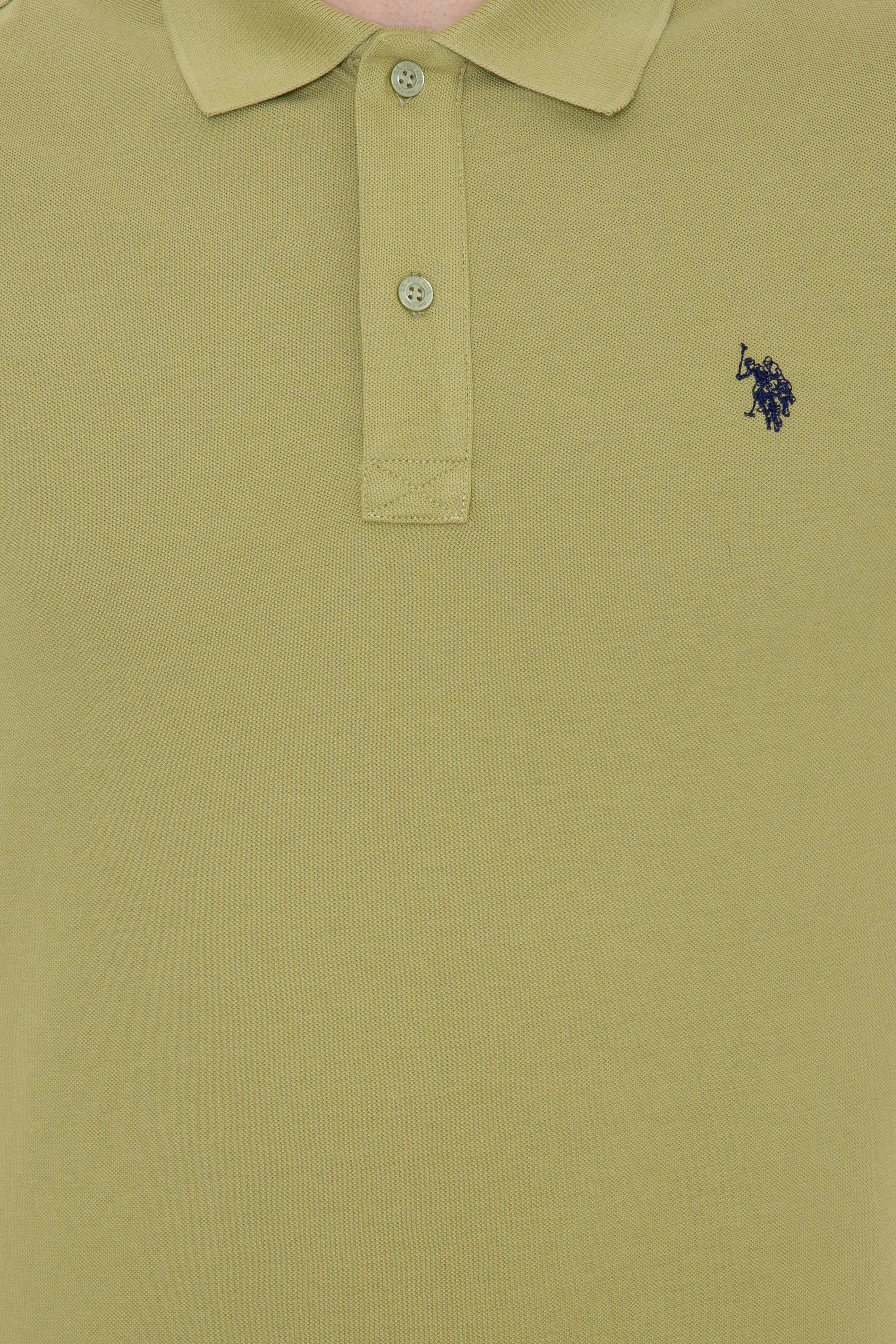 Erkek Koyu Haki Polo Yaka Basic T-Shirt