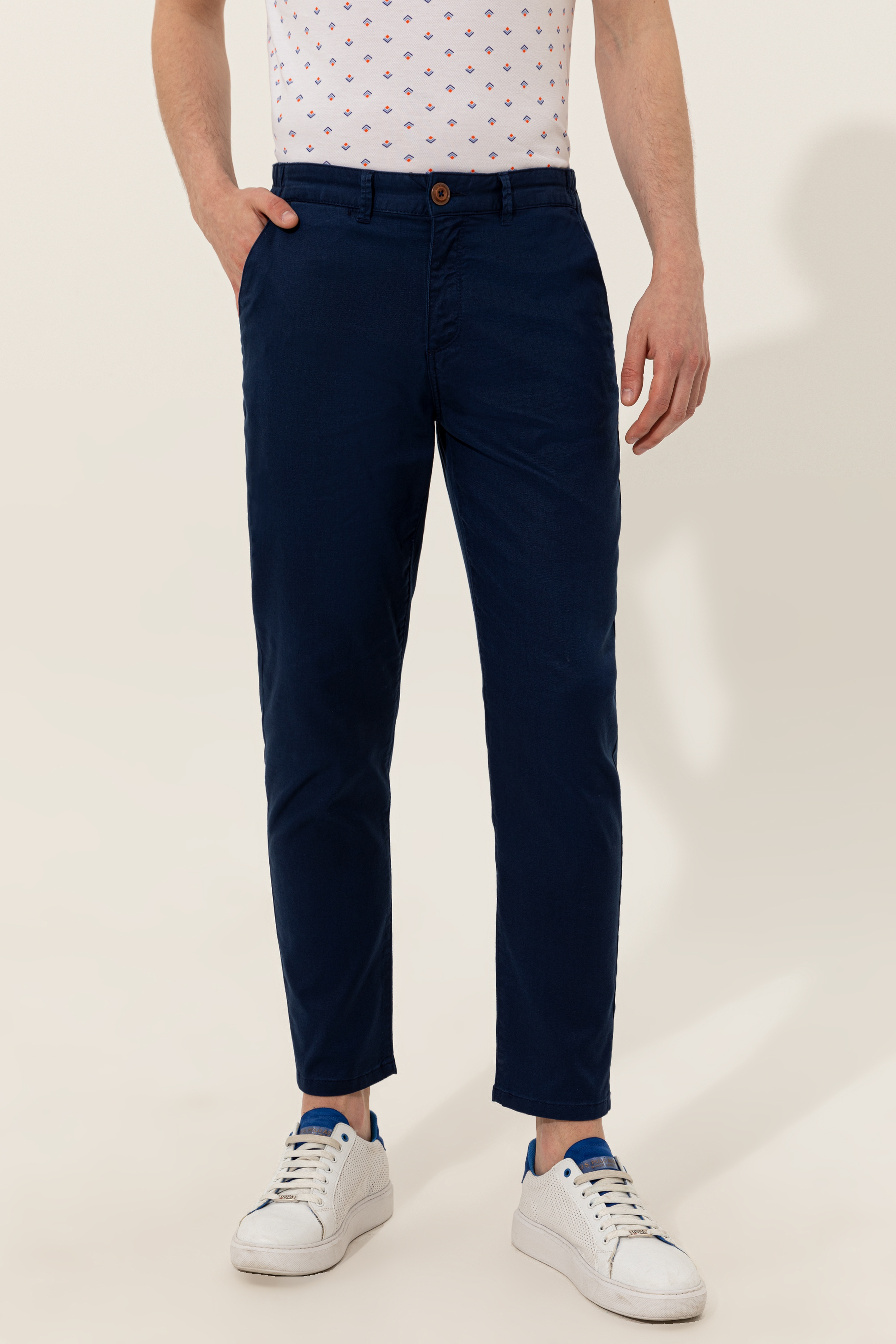Erkek Carrot Fit Lacivert Kanvas Pantolon - Image 2