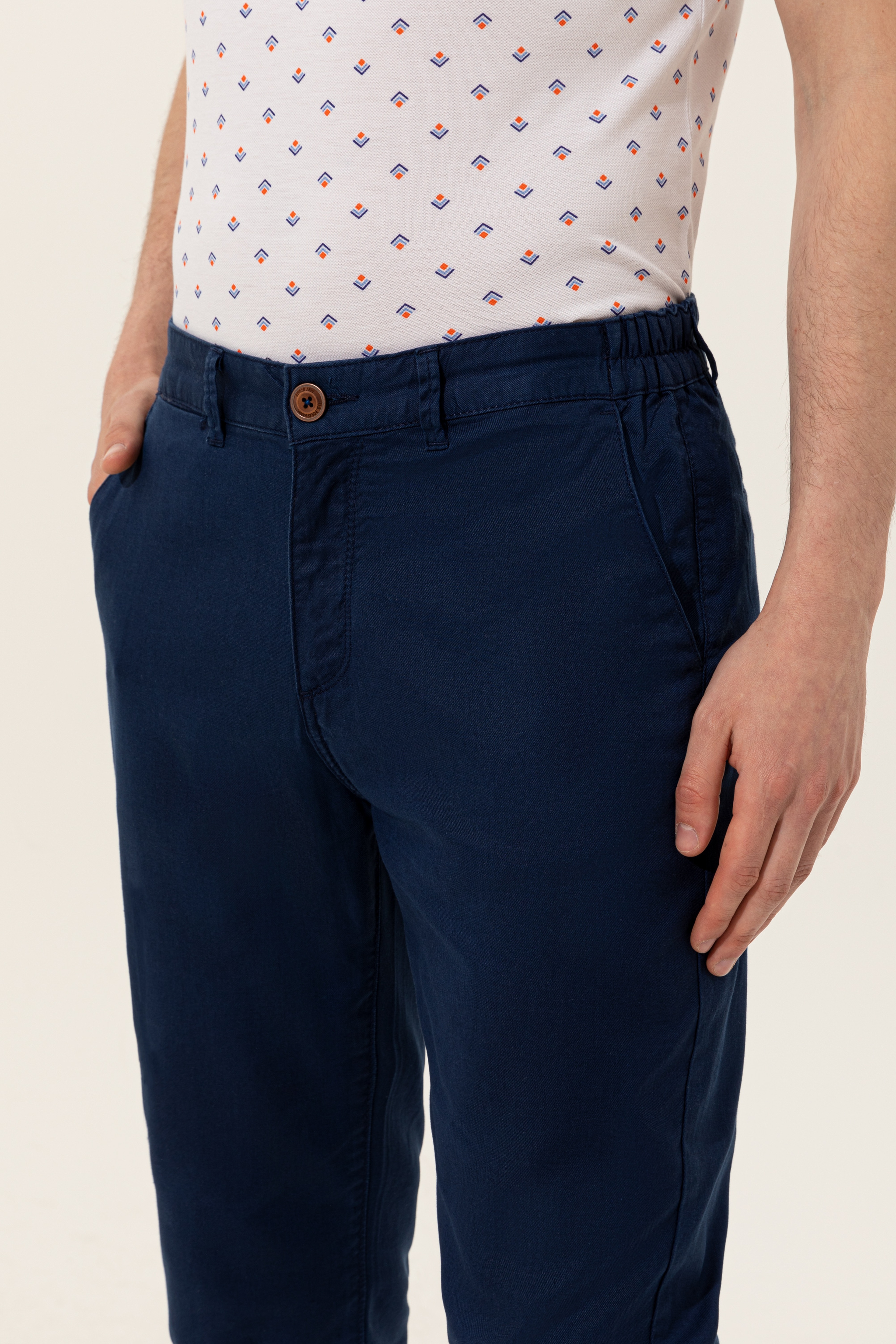 Erkek Carrot Fit Lacivert Kanvas Pantolon - Image 5