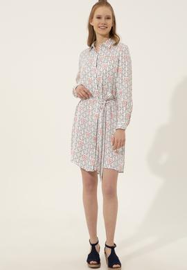 Kadın Beyaz Dokuma Elbise - 50246868010