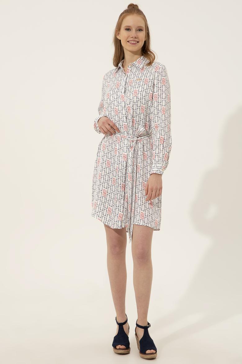 Kadın Beyaz Dokuma Elbise - 50246868010