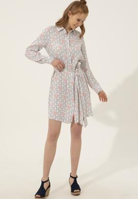 Kadın Beyaz Dokuma Elbise - 50246868010