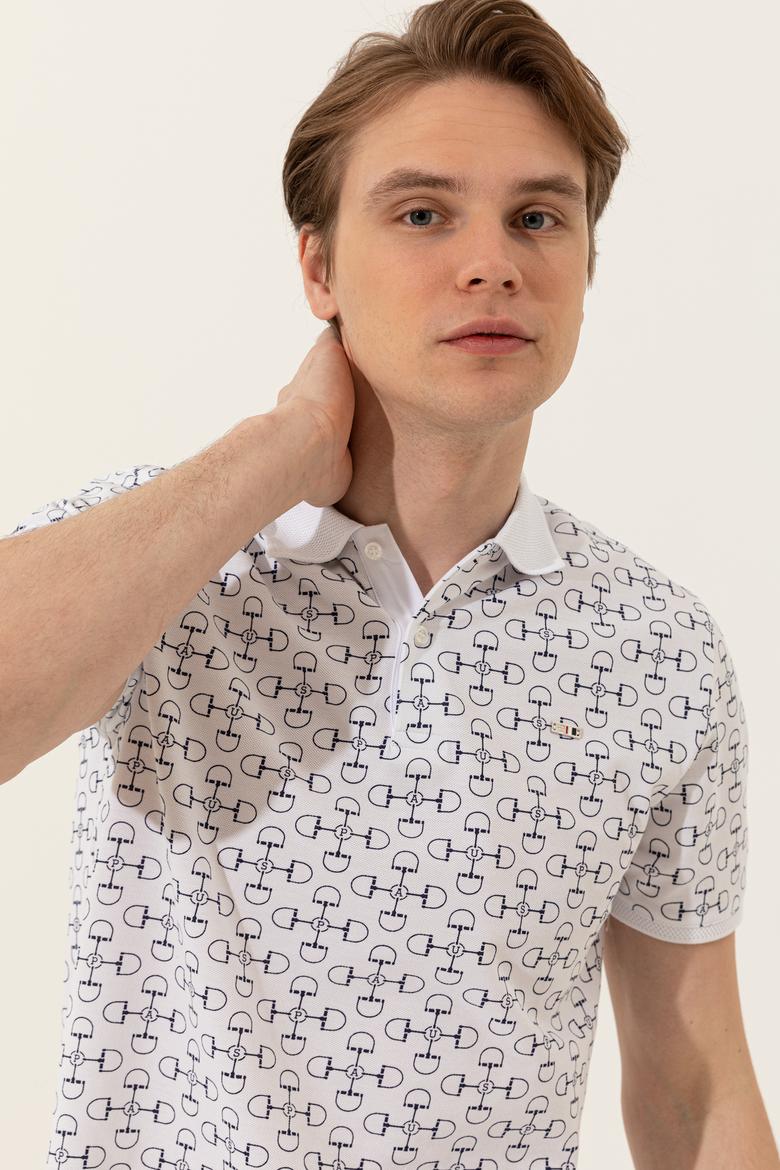 Erkek Beyaz Polo Yaka Tişört - 50249169008