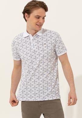 Erkek Beyaz Polo Yaka Tişört - 50249169008