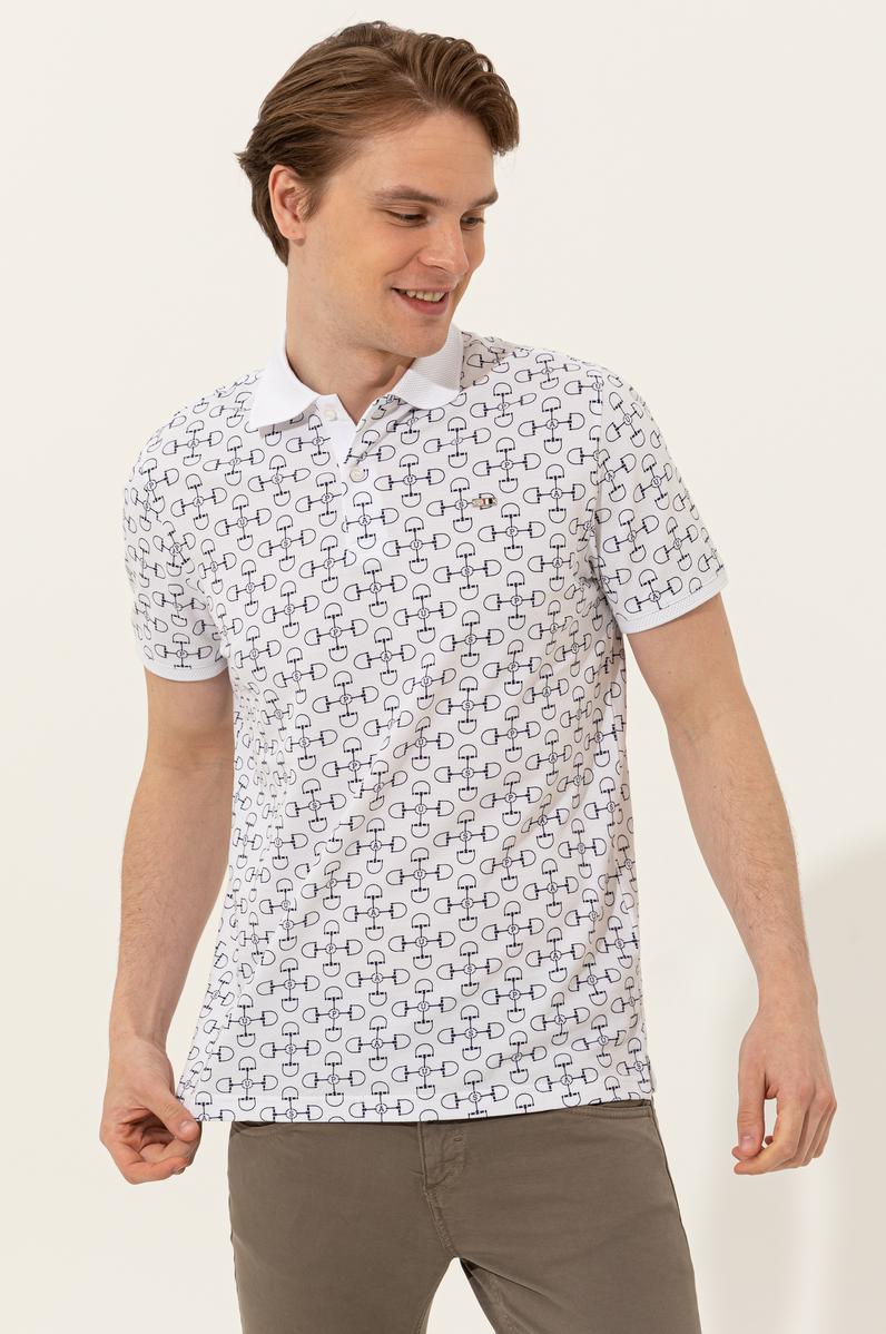 Erkek Beyaz Polo Yaka Tişört