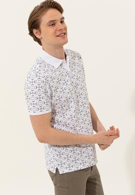 Erkek Beyaz Polo Yaka Tişört - 50249169008