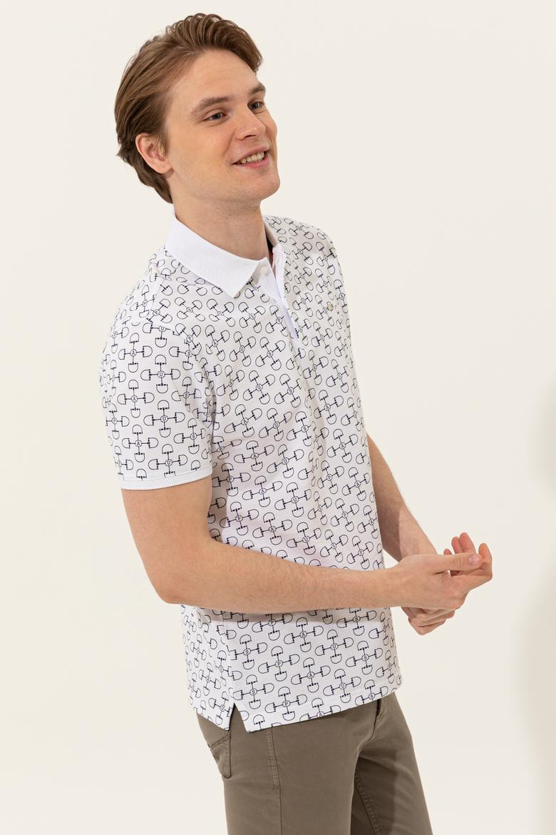 Erkek Beyaz Polo Yaka Tişört - 50249169008