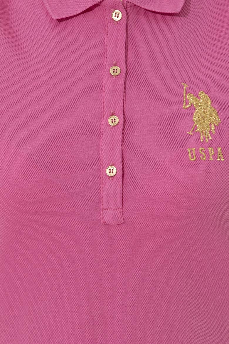 Kadın Pembe Polo Yaka Örme Elbise - 50246277110
