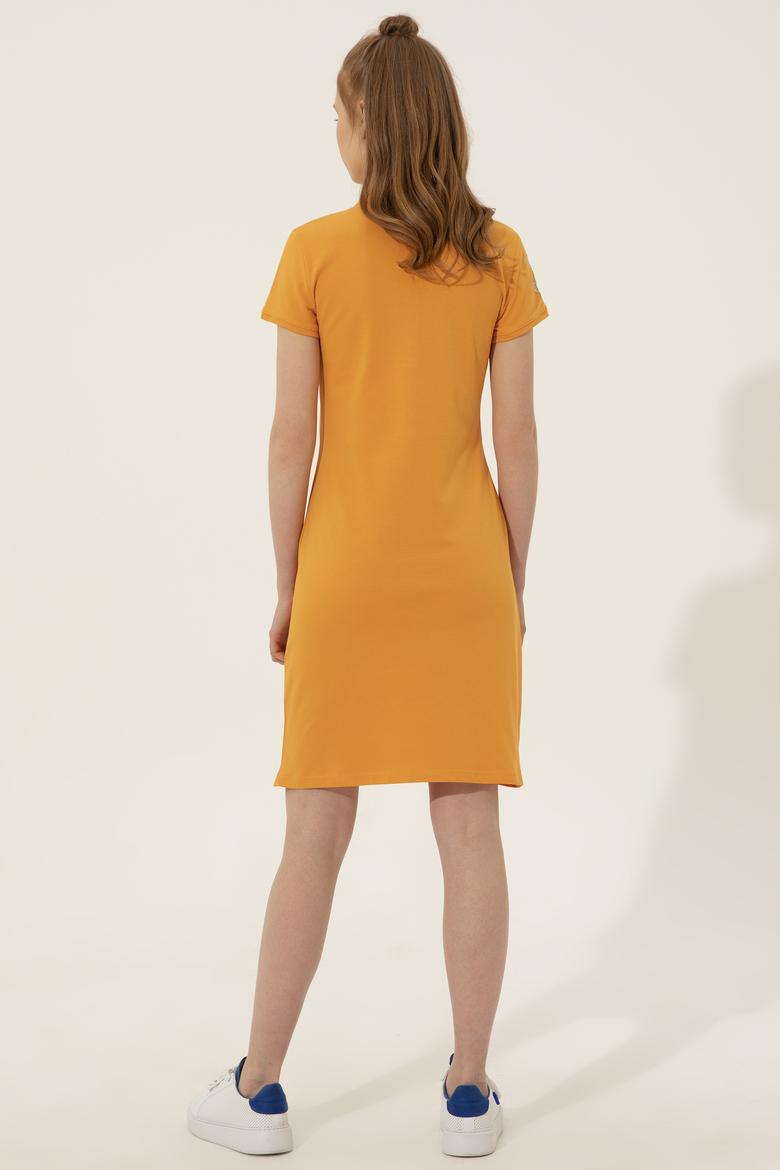 Kadın Sarı Polo Yaka Örme Elbise - 50248992092
