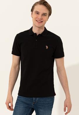 Erkek Siyah Polo Yaka T-Shirt Basic - 50248556063