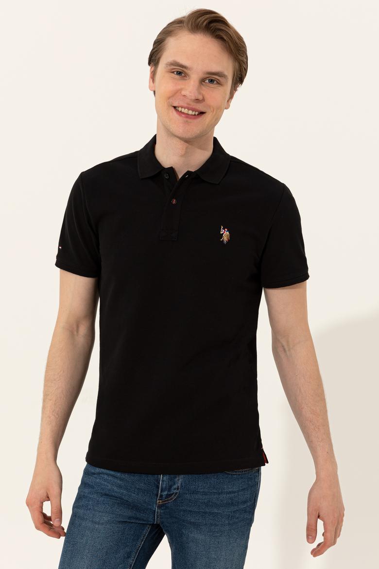 Erkek Siyah Polo Yaka T-Shirt Basic - 50248556063