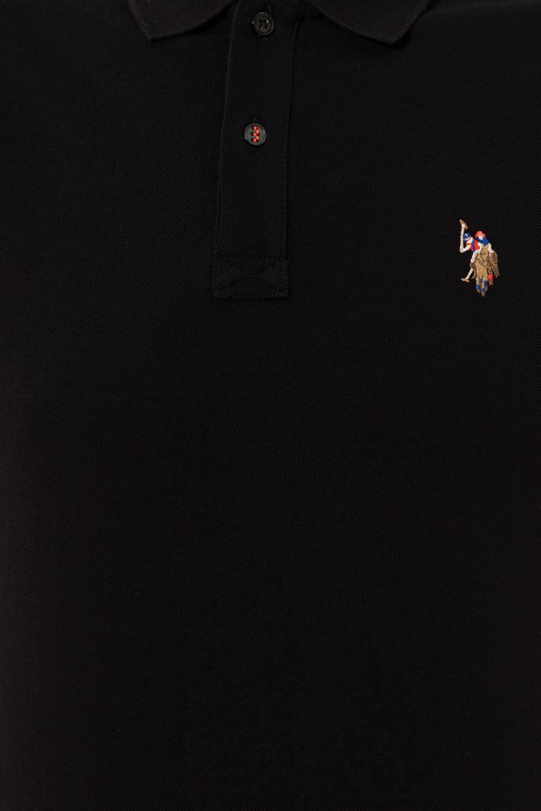 Erkek Siyah Polo Yaka T-Shirt Basic - 50248556063