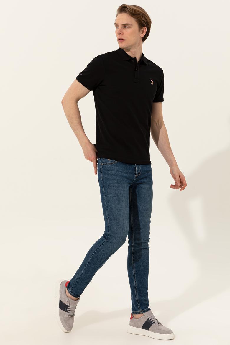 Erkek Siyah Polo Yaka T-Shirt Basic - 50248556063