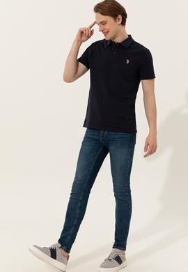 Erkek Koyu Lacivert Basic Tişört - 50248556120