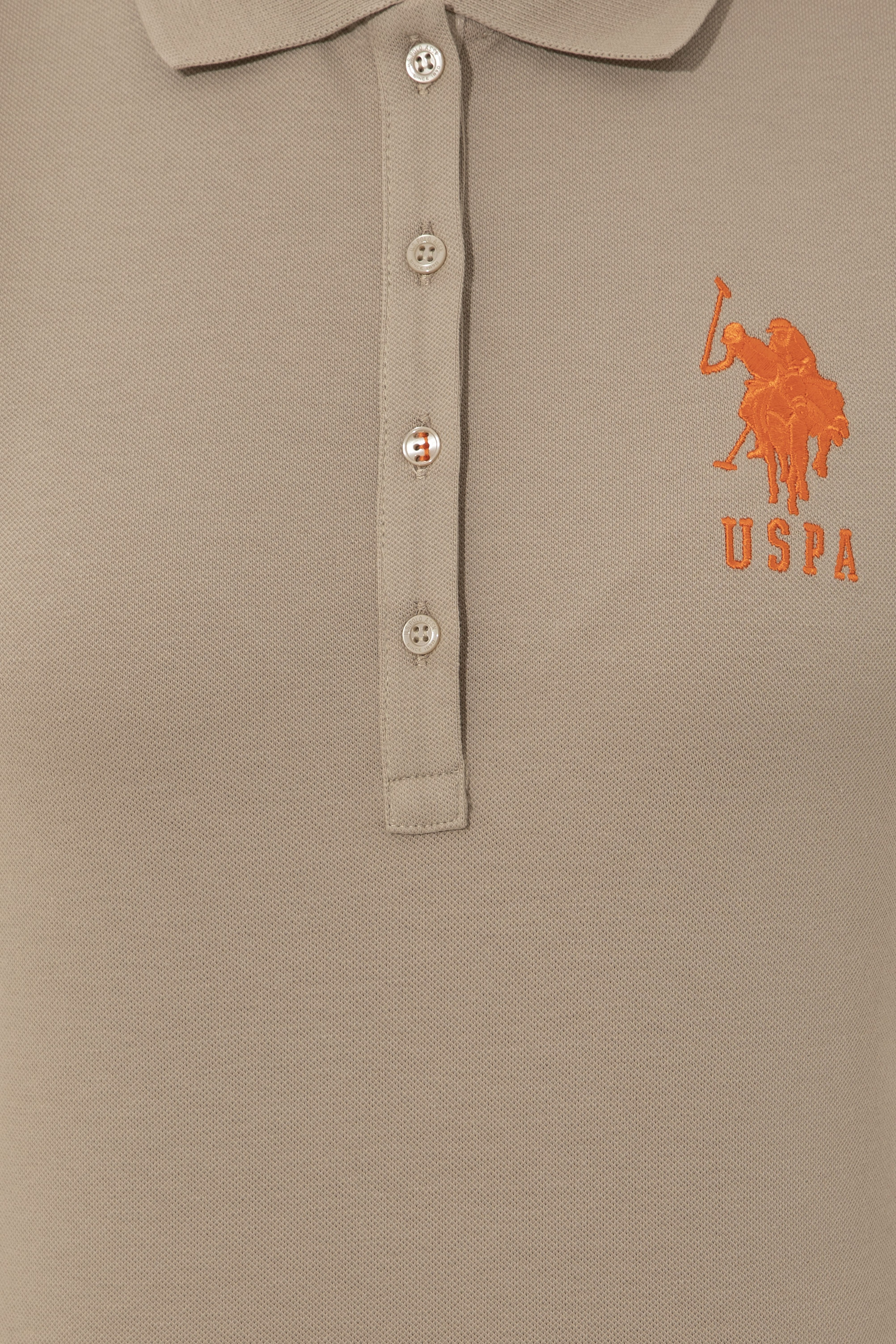Kadın Haki Basic Polo Yaka Tişört - Image 6