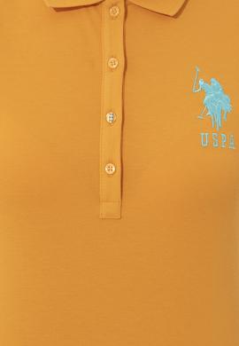 Kadın Sarı Basic Polo Yaka Tişört - 50248991106