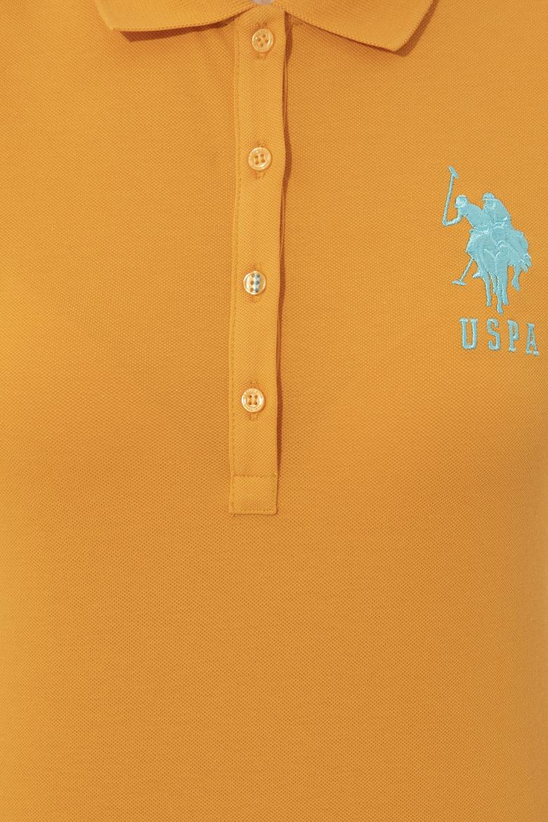 Kadın Sarı Basic Polo Yaka Tişört - 50248991106