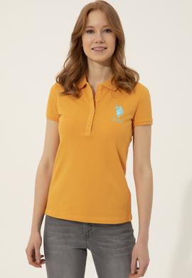 Kadın Sarı Basic Polo Yaka Tişört - 50248991106